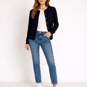 $118 J.Crew 100% Merino Wool Navy Button Cardigan Sweater Size S